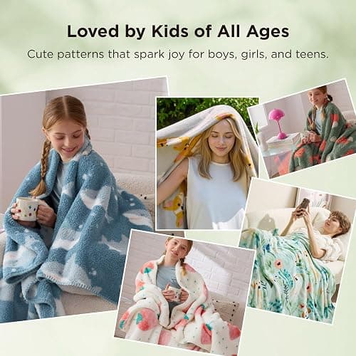 Bedsure Cute Strawberry Decor Throw Blanket Pink for Kids - Soft Fleece Throw Home Decor for Girls Women Teens as Birthday, GentleSoft Cozy Fruit Pattern Blankets for Couch Bed, 50x60 thumbnail 5