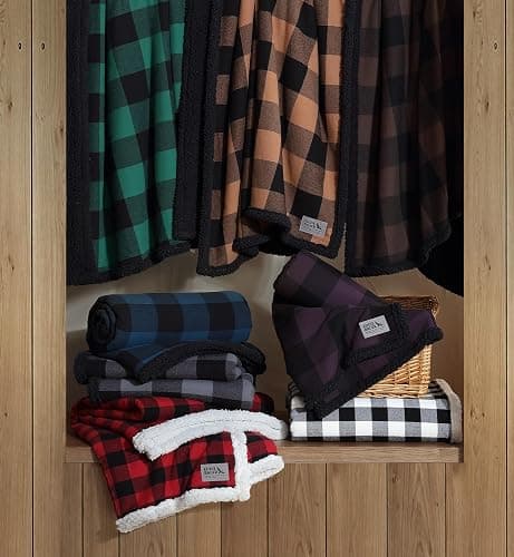 Eddie Bauer cabin paid red soft blanket thumbnail 6