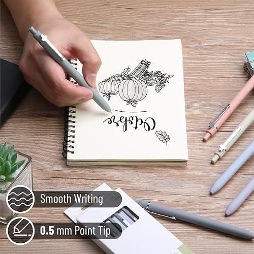 Mr. Pen- Bible Journaling Pens, 6 Pack, 0.5 mm Black Ink, Retractable Gel Pens for Journaling, Morandi Barrel with Silver Cross Clip, Smooth Writing Aesthetic Pens for Women thumbnail 4