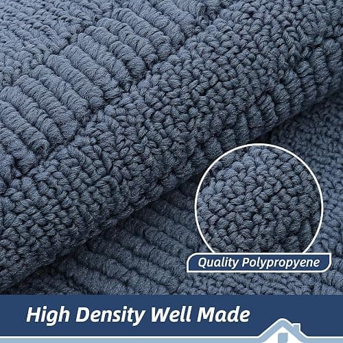 BEQHAUSE 30x18 Inch Kitchen Rug Mat Durable Kitchen Rugs Non-Slip Washable Absorbent Kitchen Mats for Floor Dirt-Resistant Semicircular Kitchen Mat (Blue) thumbnail 5