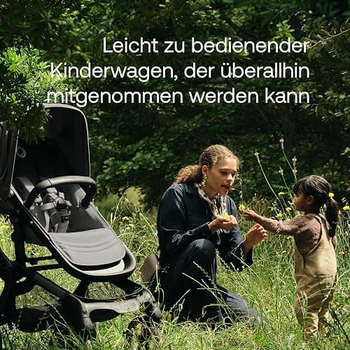 Bugaboo Fox 5 Renew, 2-in-1 Kinderwagen für jedes Gelände, mit Liegewanne und ausziehbarem Kleinkindsitz, praktische Ein-Hand Faltung, Fahrgestell in Graphit und Sonnendach in Moon Grey thumbnail 7