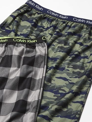 Calvin Klein boys Sleepwear Super Soft Brushed Micro Pajama Pant, 2 PackPajama Bottom thumbnail 2