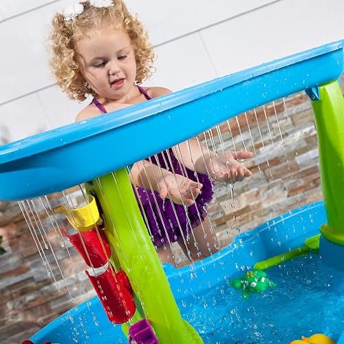 Step2 Rain Showers Splash Pond Water Table, Kids Water and Sand Activity Sensory Playset, Summer Outdoor Toys, 13 Piece Water Toy Accessories, For Toddlers 1.5+ Years Old, Blue & Green thumbnail 10