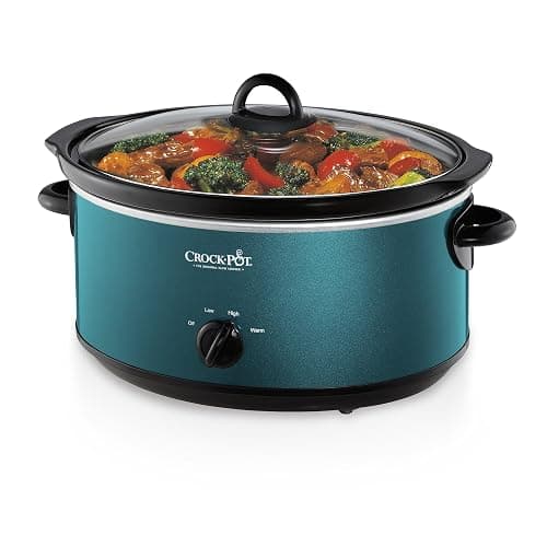 Crock-Pot 7-Quart Manual Slow Cooker, Family Size Serves 8+ People or Fits 6-lb Roast, Removable Stoneware with Warming Setting, Dishwasher Safe for Easy Cleanup, Turquoise thumbnail 3