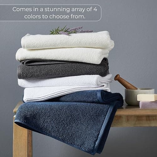 6-Piece Towel Set, 680 GSM, 2 Bath Towels, 2 Hand Towels, 2 Wash Cloths,100% Cotton Premium Quality, Ultra Soft, Super Absorbent Popcorn Textured Weaved for Spa, Hotels & Bathroom-Ivory/Cream thumbnail 7