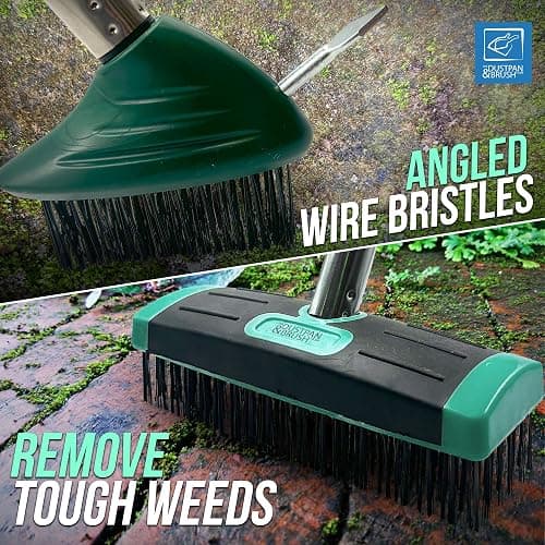 Ultimate Garden Weed Brush Set & Patio Cleaner Includes Metal Wire Broom, Angled Moss Brush with Built In Scraper Tool & Free Handheld Weed Remover Tool, Ideal for Driveway, Garden & Patio Cleaning thumbnail 3