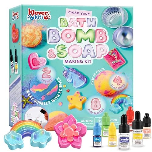 Klever Kits Bath Bomb, Soap Making Kit for Kids, 2-in-1 Spa Science Kits, DIY Make Your Own Bath Bombs & Soap, Spa Kit for Kids, Gifts Toys for Toddler Kid, Birthday Present - Image 1
