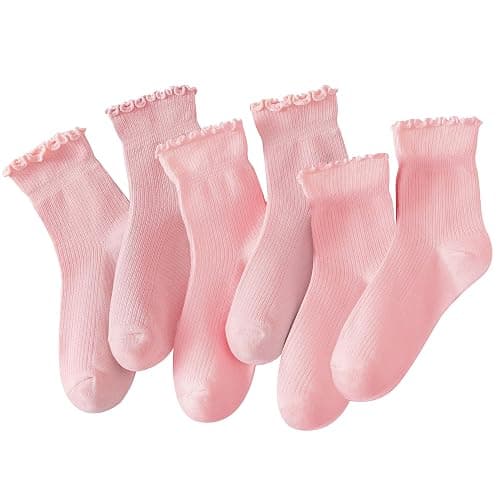 Hstyle 6 Pairs of Ruffle Socks Women, Cute Ruffle Ankle Socks - Image 1