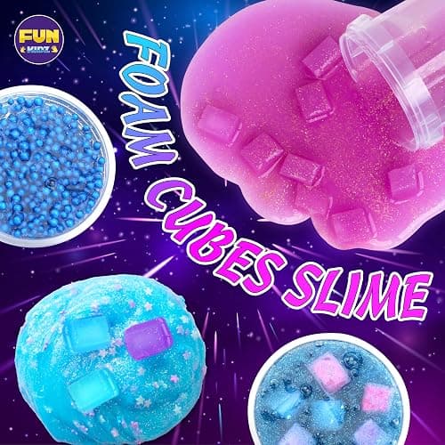 Toy Galaxy Slime Kit for Boys Girls 10-12, FunKidz Ultimate Metallic Slime Making Kit for Kids Ages 8-10 D.I.Y. Glow, Galactic, Fun Slime Gifts thumbnail 8