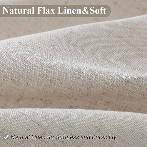 Naturoom Oatmeal Linen Shower Curtain, Cloth Textured Fabric Shower Curtain Set with Hooks, Simple Elegant Modern Farmhouse Country Ultra Thick Bath Curtains for Bathroom,Water Repellent,72x80 thumbnail 2