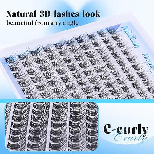 Natural Lash Clusters Eyelash Extensions C-curly Short Individual Lashes 10-14mm Wispy DIY Lash Extension Eyelash Clusters by Newcally thumbnail 4