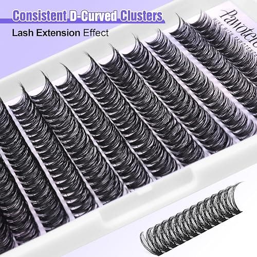 Lash Extension 280pcs Individual Lashes DIY Eyelash Extension Lash Clusters 40D 9-16mm Mix D Curl Eyelash Clusters Extensions Self Application at Home (40D-D-9-16MIX) thumbnail 6