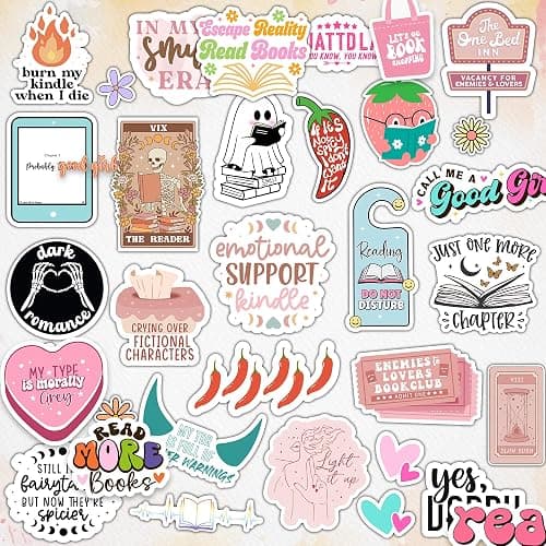 120 PCS Romance Book Stickers for Kindle, Bookish Sticker Pack for Readers Adult Spicy Booktok Vinyl Decals for Laptop IPAD Reader Water Bottle Girls Waterproof thumbnail 3