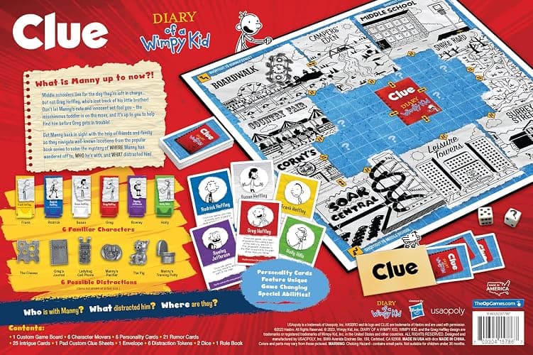 CLUE: Diary of a Wimpy Kid | Solve The Mystery in This Officially-Licensed Collectible Clue Game Featuring Characters & Locations from The Popular Book Series Diary of a Wimpy Kid thumbnail 10
