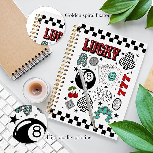 LADOCK Vintage Western Notebook, Trendy Lucky 8 Ball Journal, Retro Cowboy Cowgirl Spiral Notebook, Western Office Supplies, Country Southwestern Journal for Women, 5.5x8.3 thumbnail 3