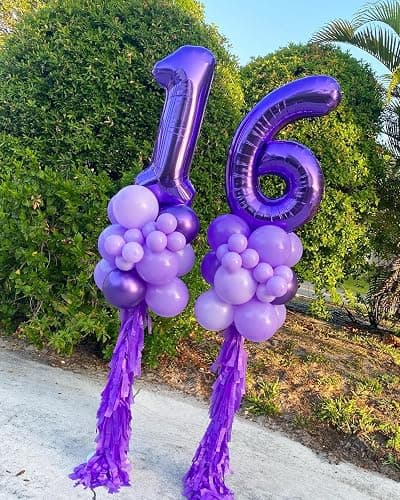Purple Number 30 Balloon 40 Inch, 30th Birthday Decorations Men Women | Foil Purple number balloons, giant helium inflatable balloon numbers for 30th birthday decorations, helium supported thumbnail 4