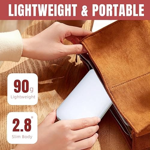 RealPlus Phone Light, Selfie Light for Phone Clip On 2000mAh with 80 LEDs & 5 Colors for Phone, Tablet, Laptop, Zoom Meeting, Makeup, Video (Dark Black) thumbnail 5