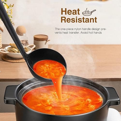 TJ POP Kitchen Utensils Set, 7PCS Cooking Utensils Set 410F° Heat Resistant & Non-stick Food Nylon Kitchen Gadgets Accessories For Cookware, BPA Free Kitchen Tools Gift (Black) thumbnail 8