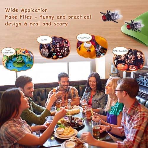 Gejoy 60 Pcs Plastic Fake Flies Mini Realistic Fly Bugs Pranks Toys | Tiny Bulk Prank Bugs, Realistic Insects for Halloween Party Pranks Jokes, Frog Crafts Teaching Props Tricking Favors thumbnail 7