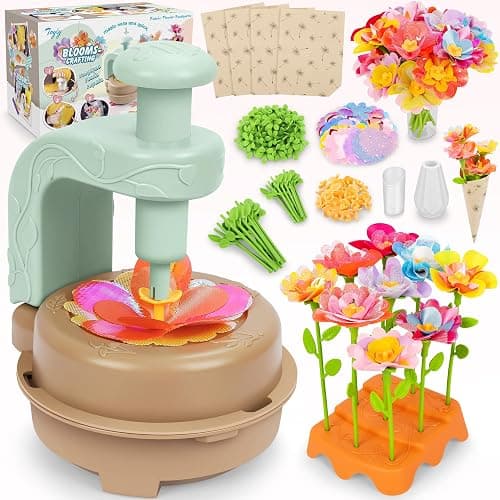 DIY Fabric Flower Bouquet Craft Kit, Educational Toy Gift Girls Toddlers 4+ | Flowers Market Toy for Kids, Build Your Flower Bouquet, Arts & Crafts for 4+ Year Toddler Girl - Image 1