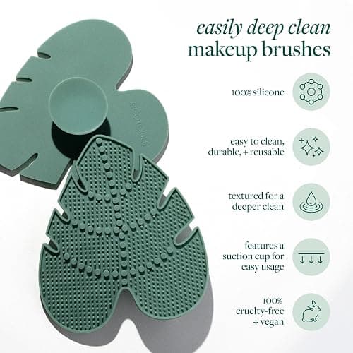 EcoTools Makeup Brush Cleansing Pad + Deep Clean Shampoo Bundle, Brush Cleaner Mat & Makeup Brush Cleanser For Deep Cleaning Tools, Clean Formula, Cruelty-Free, & Vegan, 2 Piece Set - Shampoo, 2 Piece Set thumbnail 7