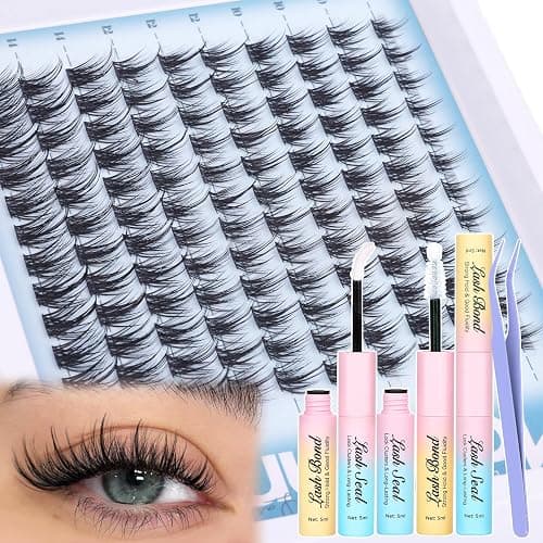Lash Clusters Kit Wispy Cluster Eyelash Extensions Natural Individual Lashes Extension 8-16MM Short Cluster Lashes C Curl Eyelash Clusters Spikes 120 Pcs Spiky DIY Lash Kit for Everyday Wear thumbnail 10
