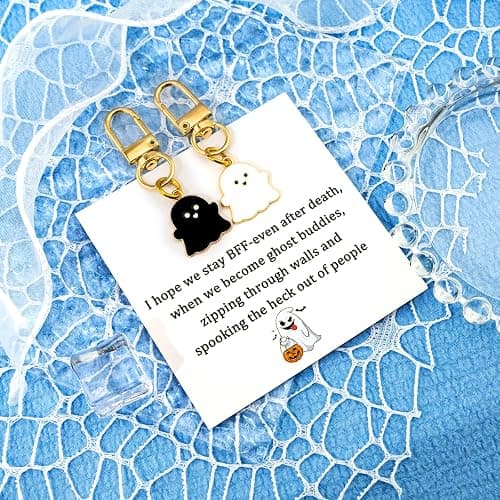 Funny Halloween Gifts Ghost Keychain Boo Basket Stuffers for Teens Girls | Birthday Gifts for Friends Spooky Gift for Adults BFF Bestie Spooky Christmas Gift for Women Cute Boo Basket thumbnail 3