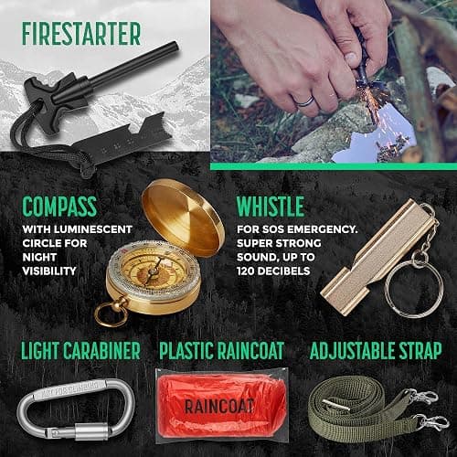 Pathway North Emergency Survival Kit for Disaster Tactical Survival Multi Tool Bug Out Bag, Boat, Hunting, Outdoor Hiking Camping Gear, Essentials for Adventures thumbnail 4