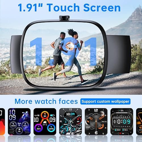 OUKITEL Smart Watch for Men Women, 1.91" HD Smart Watch(Answer/Make Call), Fitness Watch with 140+ Sports Modes, IP68 Waterproof, Heart Rate/Sleep/Spo2 Monitor/Pedometer, Smartwatch for Android iOS thumbnail 2