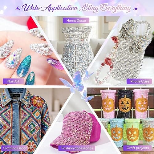 40000 Pcs 40 Colors Resin Jelly Rhinestones Kit, 3mm Flatback Rhinestones with 3 Pcs B7000 Jewelry Glue & Tools, Bedazzler Kit with Rhinestones, All-in-One Bedazzling Kit for DIY Arts & Crafts Gifts thumbnail 7