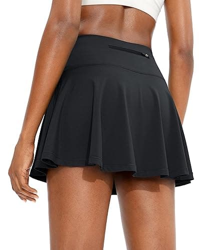 SANTINY Pleated Tennis Skirt for Women with 4 Pockets Women's High Waisted Athletic Golf Skorts Skirts for Running Casual