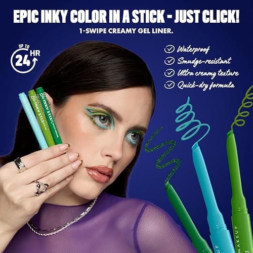 NYX PROFESSIONAL MAKEUP Epic Inky Stix Eyeliner, Mechanical Cream Gel Eyeliner, Waterproof Formula With Up To 24HR Wear - 01 Black Screen (Matte Black) thumbnail 5