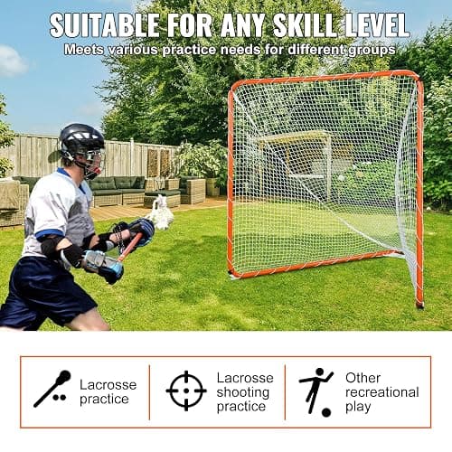 VEVOR Portable Lacrosse Goal - Complete Training Accessory Set with Extended Coverage for Youth and Adults thumbnail 7
