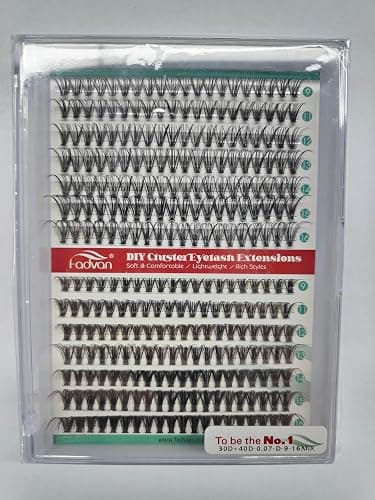 Individual Eyelashes Lash Clusters Kit D Curl Eyelashes Individual Kit Natural Lash Extension Kit with Russian Cluster Lashes Glue Bond and Seal and Lash Tweezers Mix 10-16mm（C3+C9） thumbnail 8