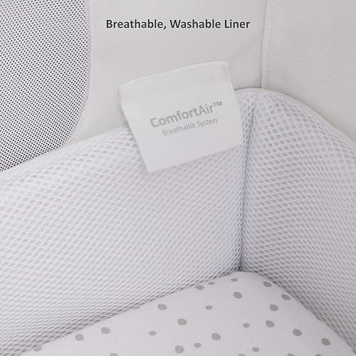 SnuzPod 4 Bedside Crib - Rocking Next to Me Crib with Lift off Bassinet, Lightweight Portable Baby Bed Cot with Zip-Down Wall 3D Breathable Mattress, 6 Height Settings and Comfort Incline Mode, Sage - Sage - Single thumbnail 5