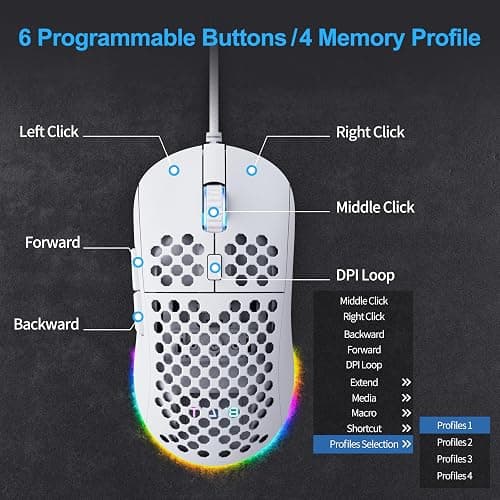 TMKB Falcon M1SE Ultralight Honeycomb Gaming Mouse and T61SE 60% Mechanical Gaming Keyboard Combo thumbnail 9