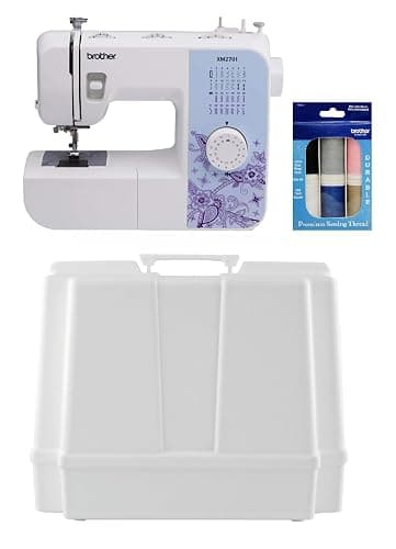 Brother XM2701 27-Stitch Sewing Machine and Hard Plastic Storage and Carry Case, Premium Sewing Thread 6-Pack Included - Image 1