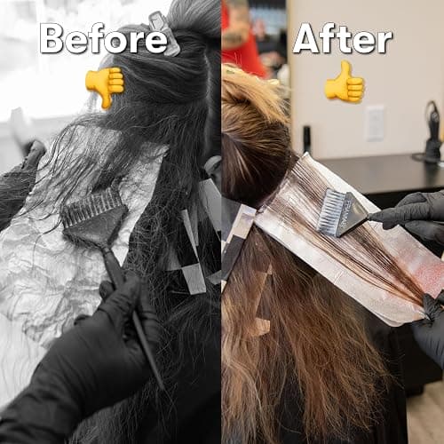 FRAMAR Checkered Balayage Board and Paddle Set - Long and Short Foil For Highlights, Highlighting Board, Hair Salon Supplies, For Enhanced Precision - 2 Pack - Cream and Black thumbnail 6