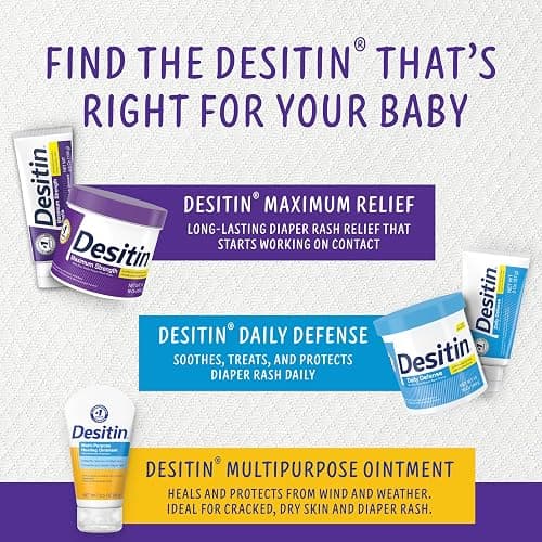 Desitin Maximum Strength Paste, 40% Zinc Oxide Paste, Diaper Rash Healing Ointment for Immediate Relief, Dermatologist Pediatrician Tested, Helps Heal Diaper Rash, Protects Up to 12 Hours, 4.8 Oz Tube thumbnail 7