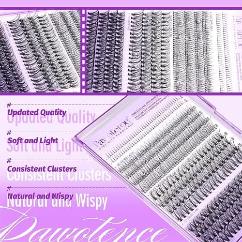 Pawotence Lash Extension Kit Lash Clusters Multi-types Individual Lashes Natural Bottom, Light Volume, 20D 30D Clusters Eyelash Extension Kit with Lash Bond and Seal, Lash Applicator for Self Use thumbnail 6