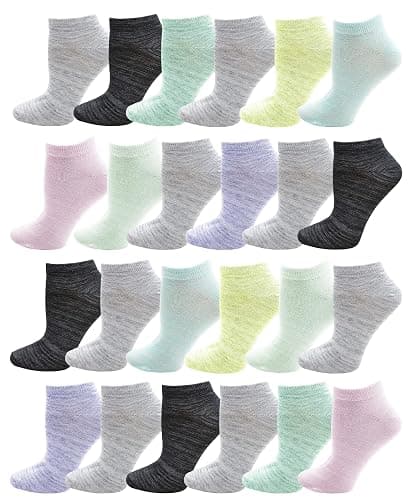 Winterlace 24 Pairs Ankle Socks for Women & Girls Bulk Pack, Fun Cute Low Cut No Show, Colorful Soft - Image 1
