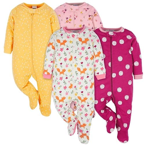 Onesies Brand baby-girls 4-pack Sleep 'N Play Footies Multi Pack - Image 1