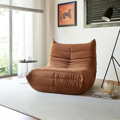 Aosaifen Green Bean Bag Chair - Corner Sofa, Fireside Floor Couch for Living Room, Bedroom, Gaming & Office (Brown, Single) - Image 1