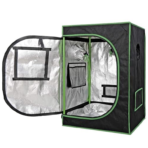 JungleA 2x2 Small Grow Tent, High Reflective Mylar Hydroponic Growing System, 24" x 24" x 36" Indoor Growing Tent Greenhouse Box Kit w/Window & Tray, Home Plant Farmer Flower, Mushroom, Veg Grow Box thumbnail 7