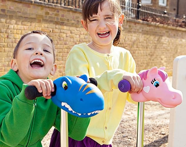 Scootaheadz Dinosaur Scooter Accessories - Personalize Your Boys Ride - Dino Scooter Head for Kids - Toys for Boys Ages 3 and Up - Timmy T-Rex in Blue and Orange thumbnail 7