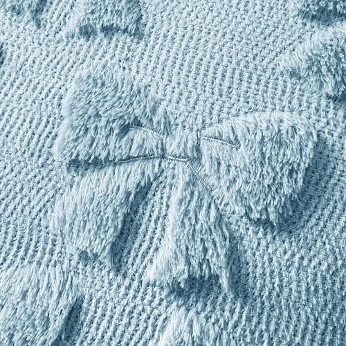MIULEE Blue Bow Pillow Covers Coquette Room Decor Aesthetic Set of 2 Decorative Cute Girl Throw Pillow Soft Plush Faux Pillowcase for Girl Bed Couch Sofa,18x18 Inch thumbnail 5