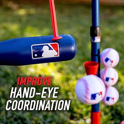 Franklin Sports Grow-with-Me Kids Baseball Batting Tee + Stand Set for Youth + Toddlers - Youth Baseball, Softball + Teeball Hitting Tee Set for Boys + Girls - Grow With Me Tee - MLB Baseball thumbnail 4