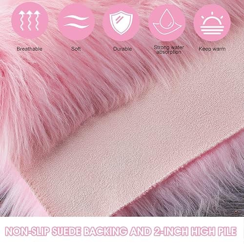 WLLHYF 10 Inches Mini Square Faux Fur Rug， Small Fluffy Area Rug Cushion for Living Room Sofa Bedroom Floor Soft Square Chair Cover Seat Pad Nail Mat for Photographing Background of Jewelry thumbnail 3