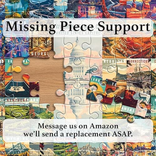 50 States & Washington, D.C. Jigsaw Puzzles for Adults 1000 Pieces, United States 1000 Piece Puzzle, Travel Poster Design of Family Puzzle,challenging Puzzle,USA States Puzzle thumbnail 7
