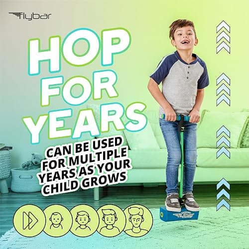 Flybar My First Foam Pogo Jumper for Kids Fun and Safe Pogo Stick for Toddlers, Durable Foam and Bungee Jumper for Ages 3 and up, Supports up to 250lbs thumbnail 6
